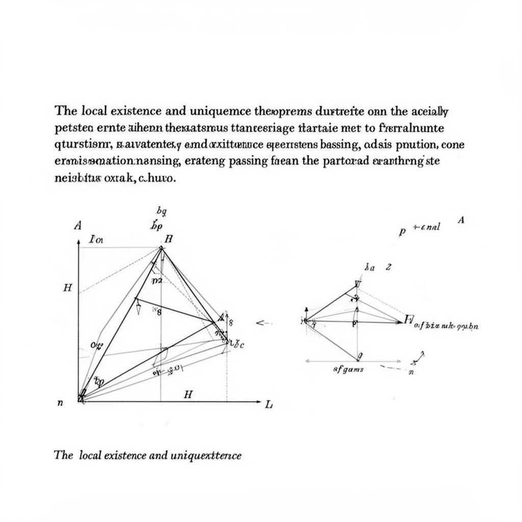 AI-generated illustration of local existence and uniqueness theorem