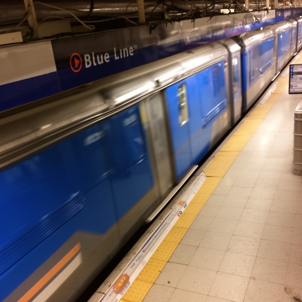 AI-generated illustration of Blue Line (Washington Metro)