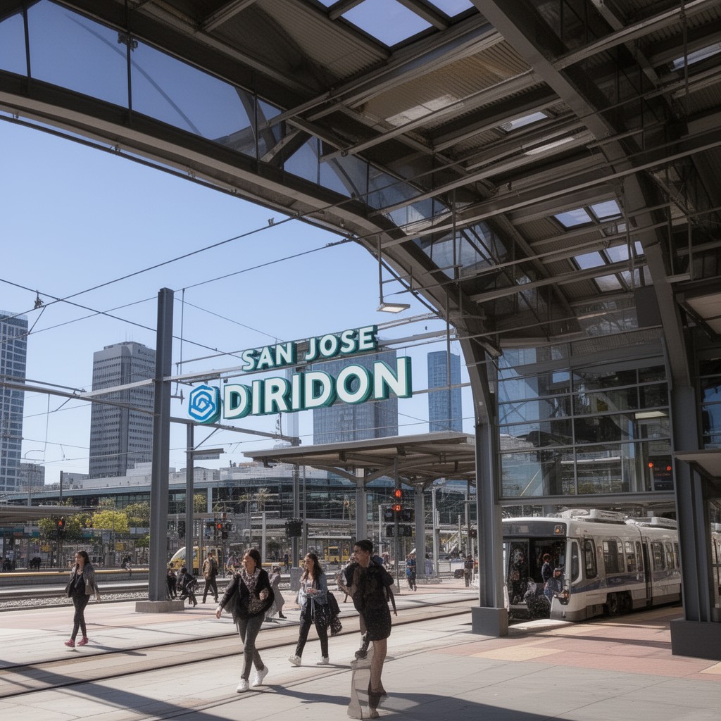 AI-generated illustration of San Jose Diridon station