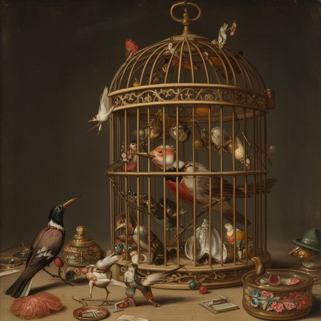 AI-generated illustration of The Bird in a Cage