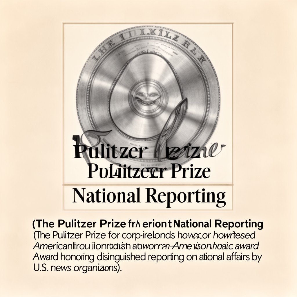 AI-generated illustration of Pulitzer Prize for National Reporting