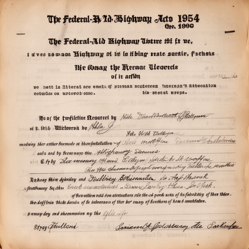 AI-generated illustration of Federal-Aid Highway Act of 1954