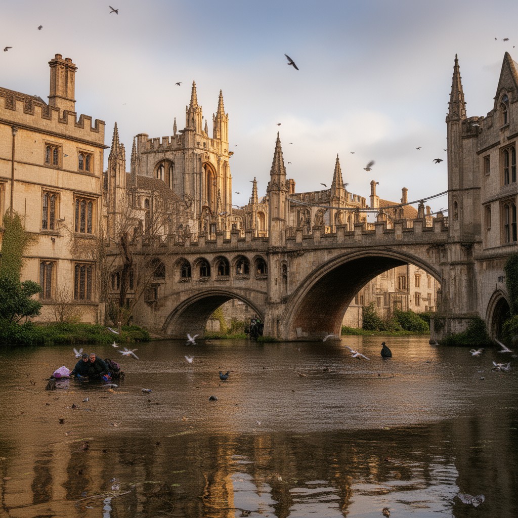 AI-generated illustration of Bridge of Sighs, Cambridge