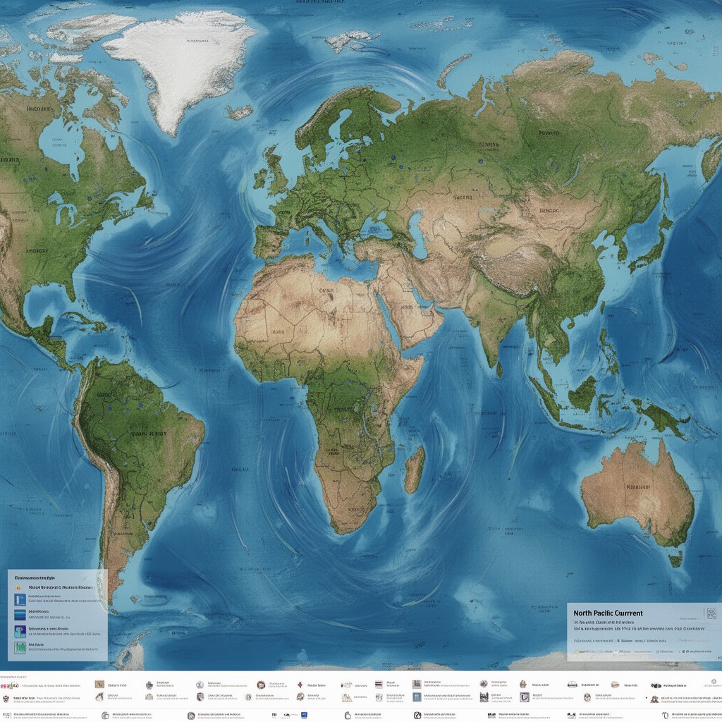AI-generated illustration of North Pacific Current
