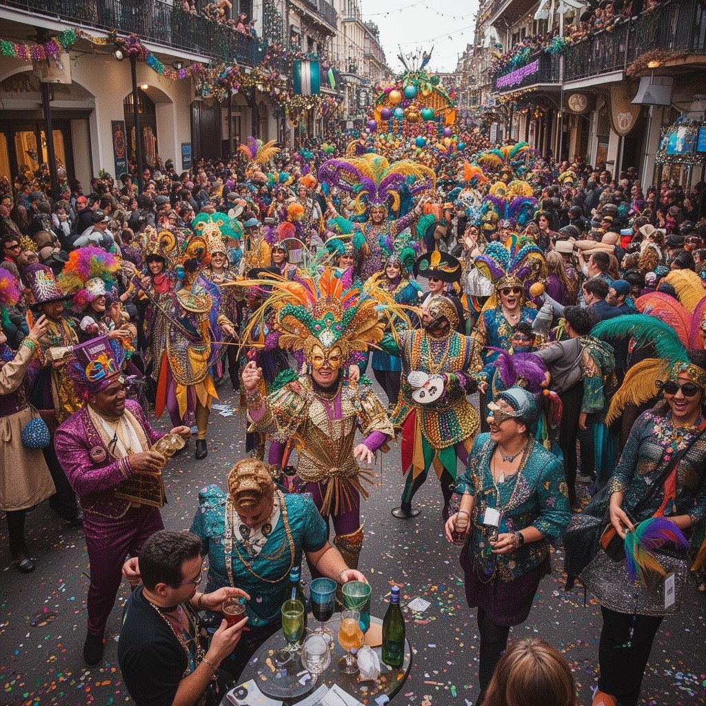 AI-generated illustration of Mardi Gras celebrations