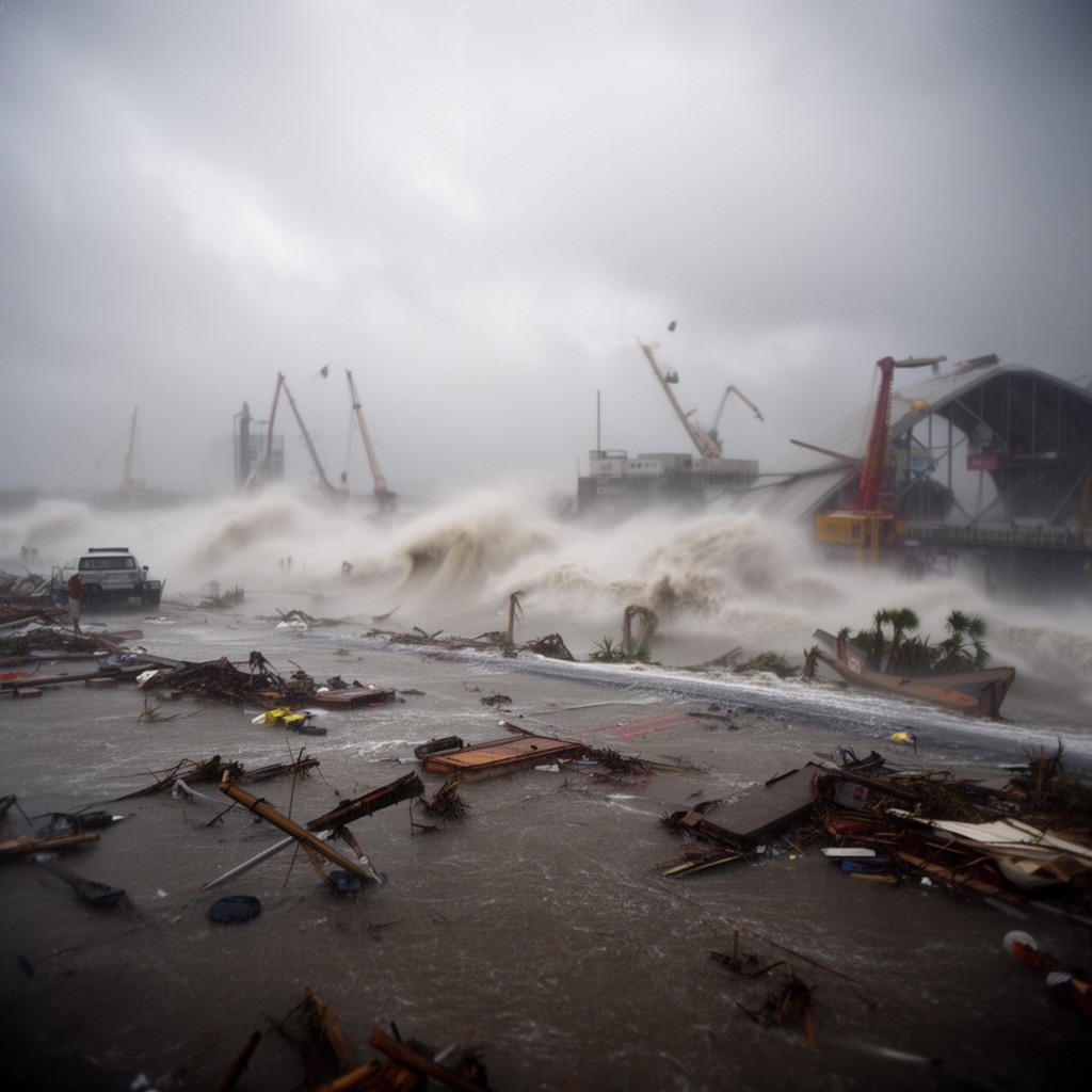AI-generated illustration of Hurricane Katrina