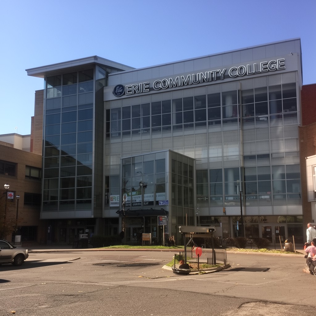 AI-generated illustration of Erie Community College North Campus