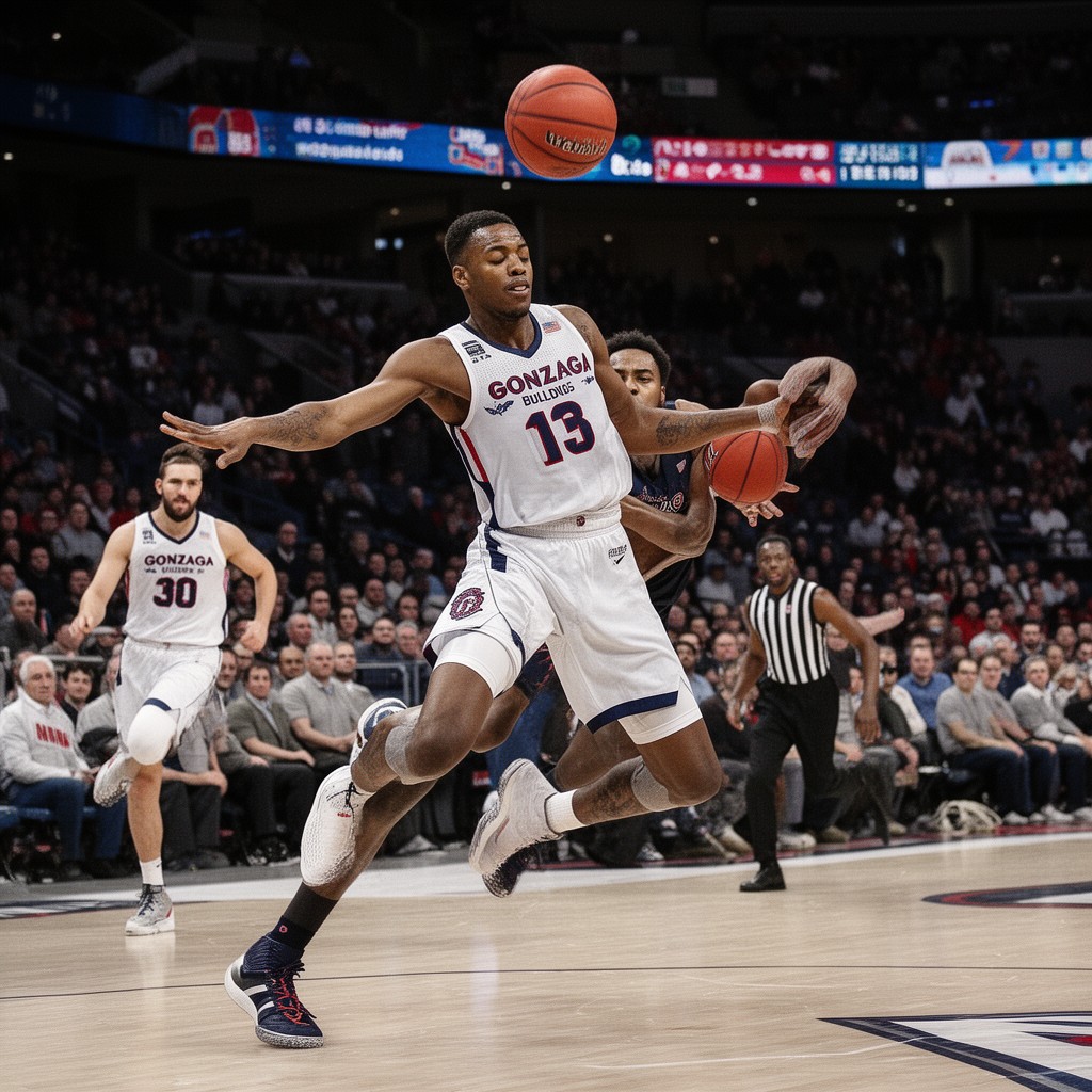 AI-generated illustration of Gonzaga Bulldogs men's basketball