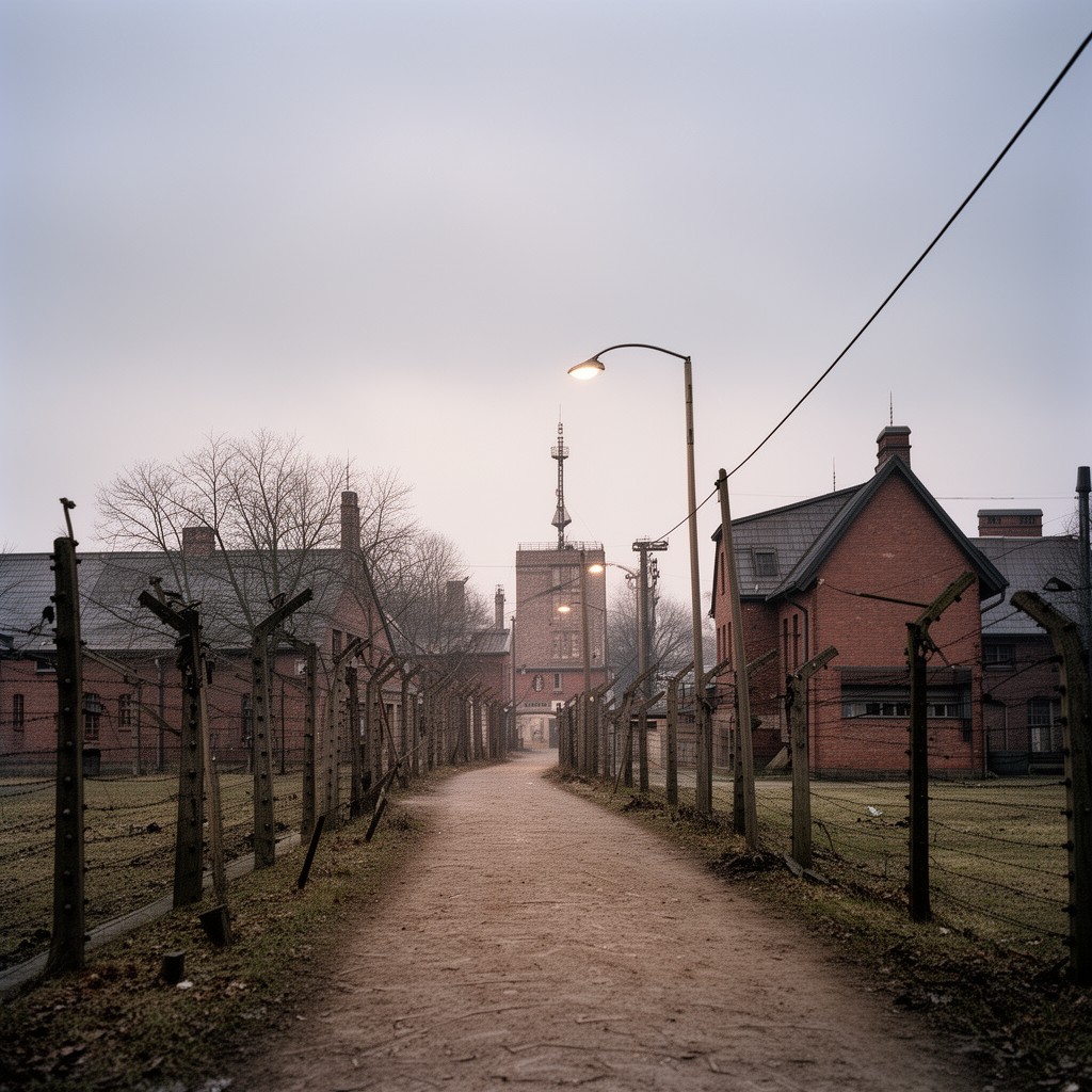 AI-generated illustration of Sachsenhausen concentration camp