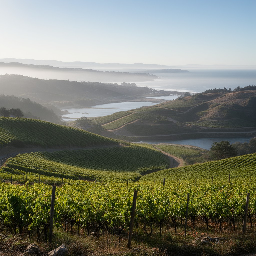 AI-generated illustration of Sonoma Coast AVA