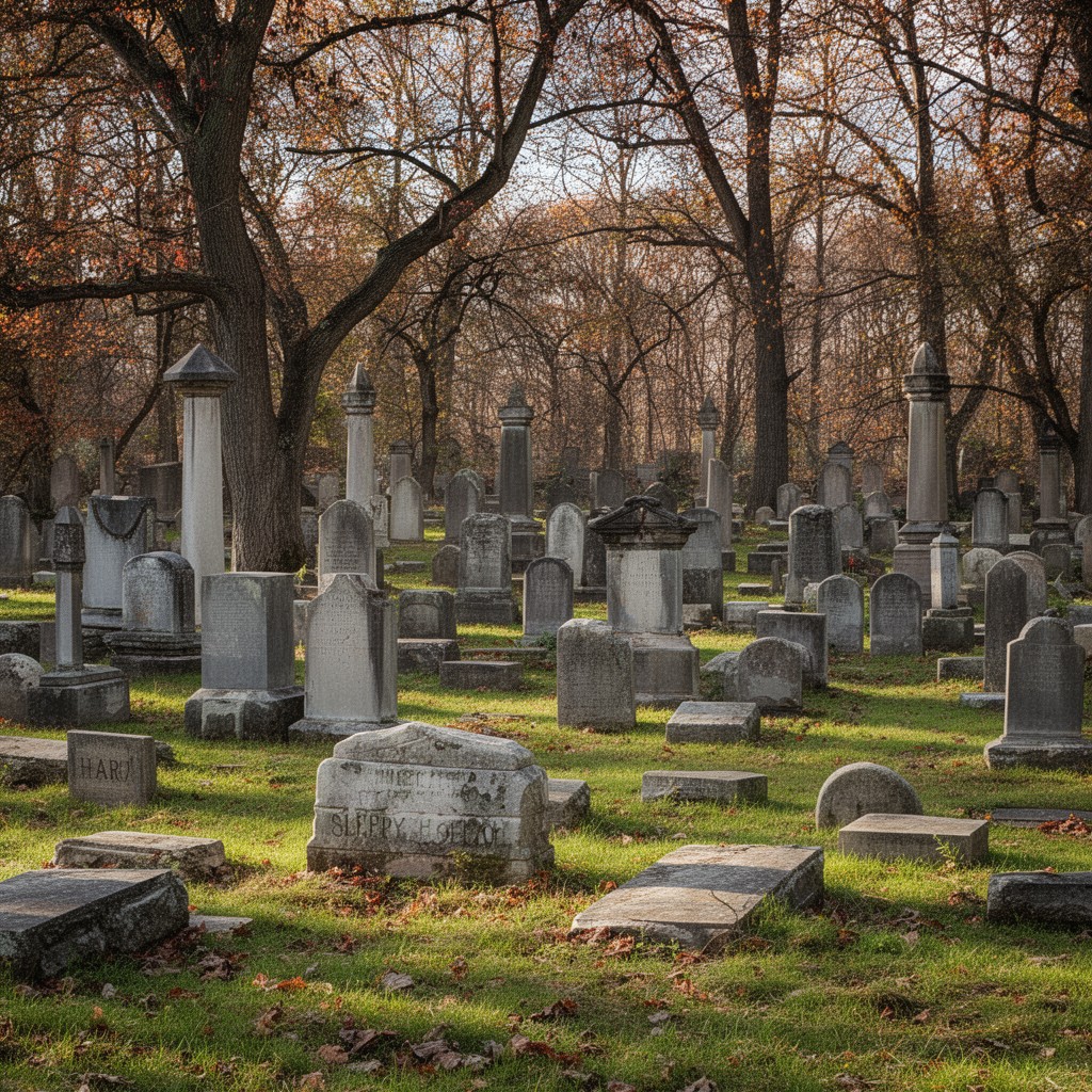 AI-generated illustration of Sleepy Hollow Cemetery, Sleepy Hollow, New York, United States
