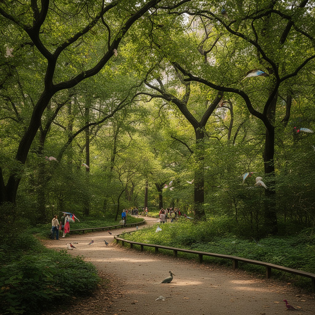 AI-generated illustration of The Ramble (Central Park)