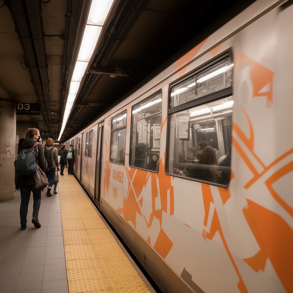 AI-generated illustration of MBTA Orange Line