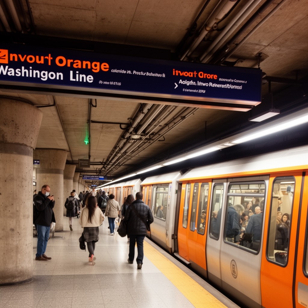 AI-generated illustration of Orange Line (Washington Metro)