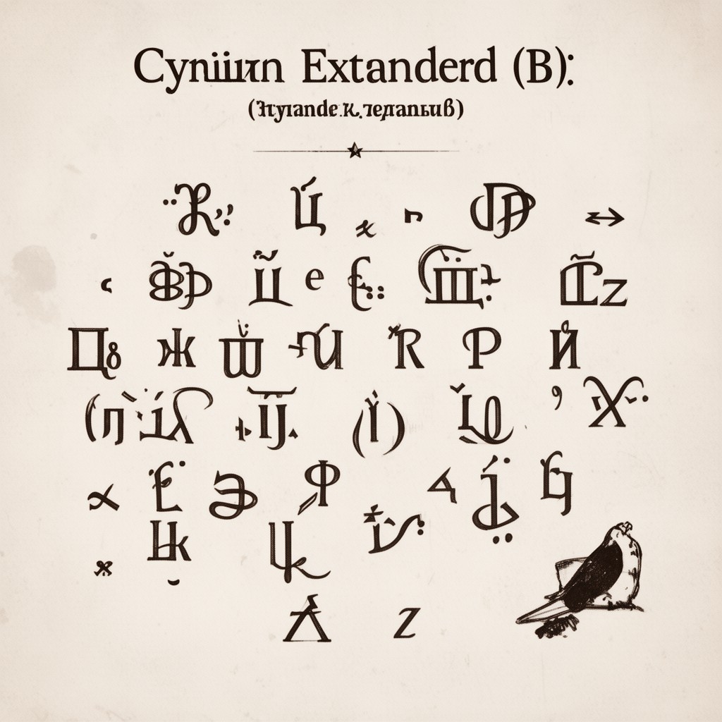 AI-generated illustration of Cyrillic Extended-B
