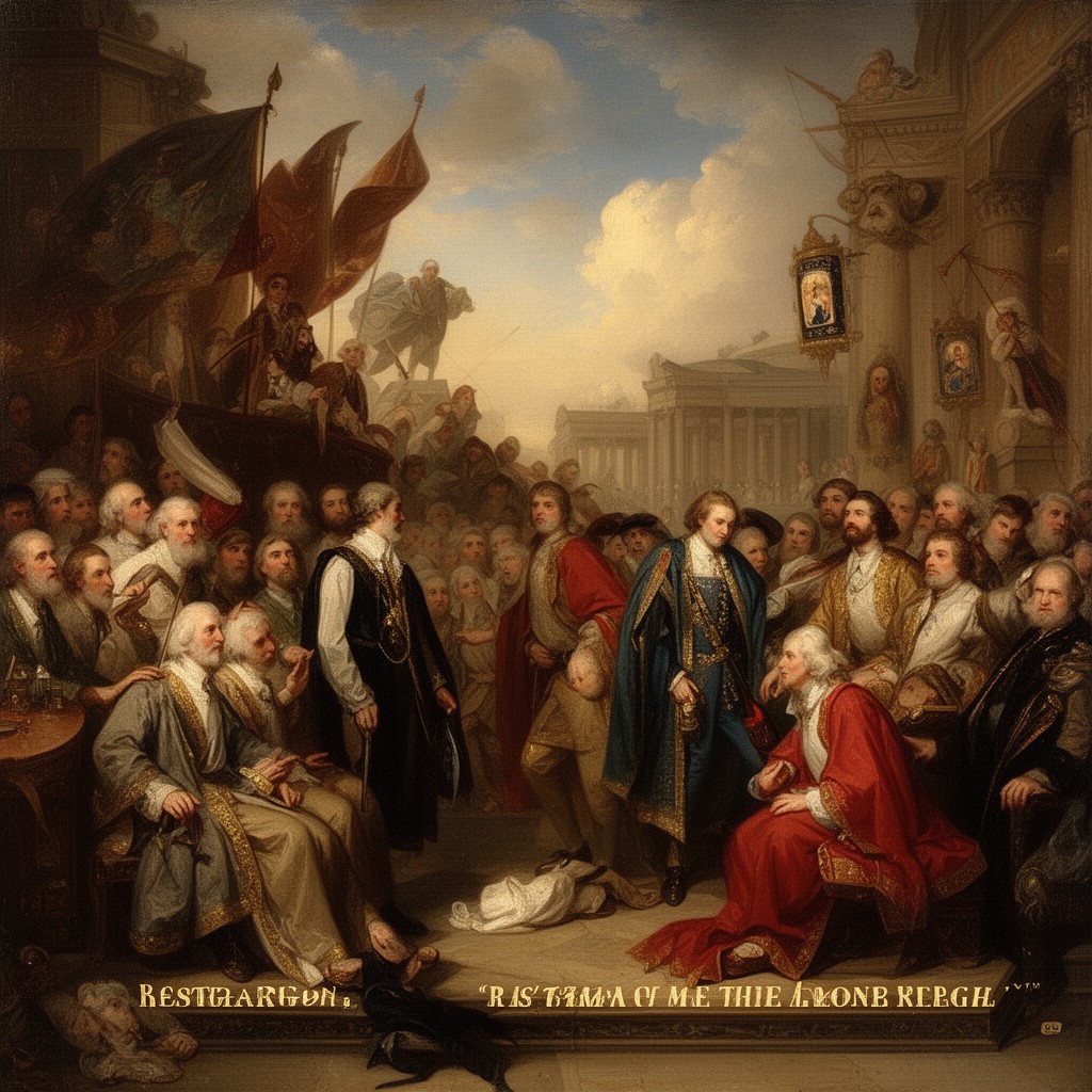AI-generated illustration of Restoration of the monarchy