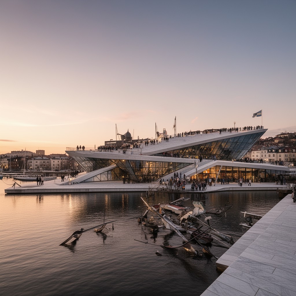AI-generated illustration of Oslo Opera House