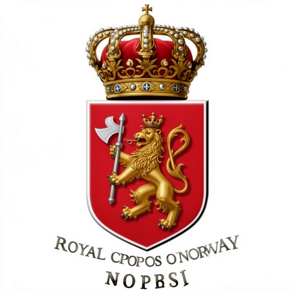 AI-generated illustration of Royal Coat of Arms of Norway