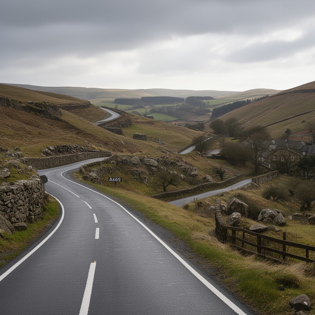 AI-generated illustration of A681 road