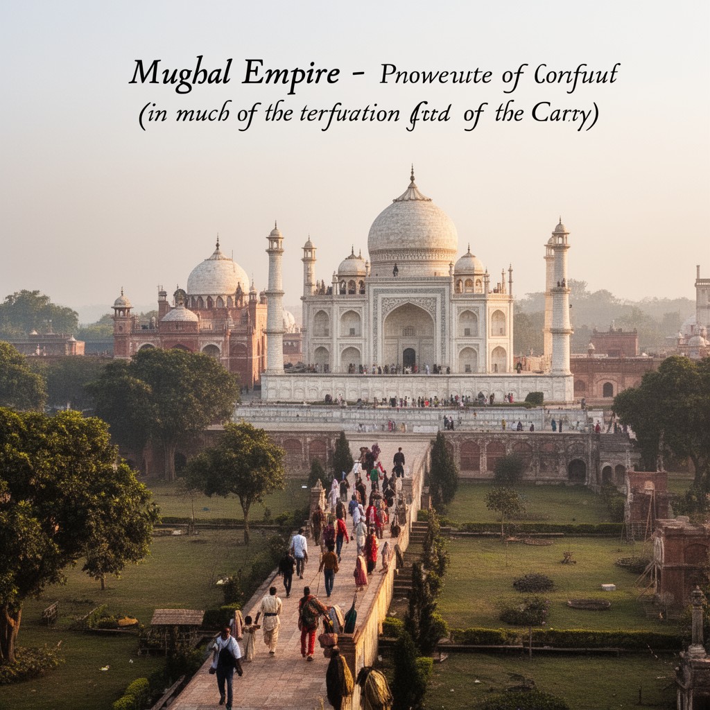 AI-generated illustration of Mughal Empire (in much of the territory)