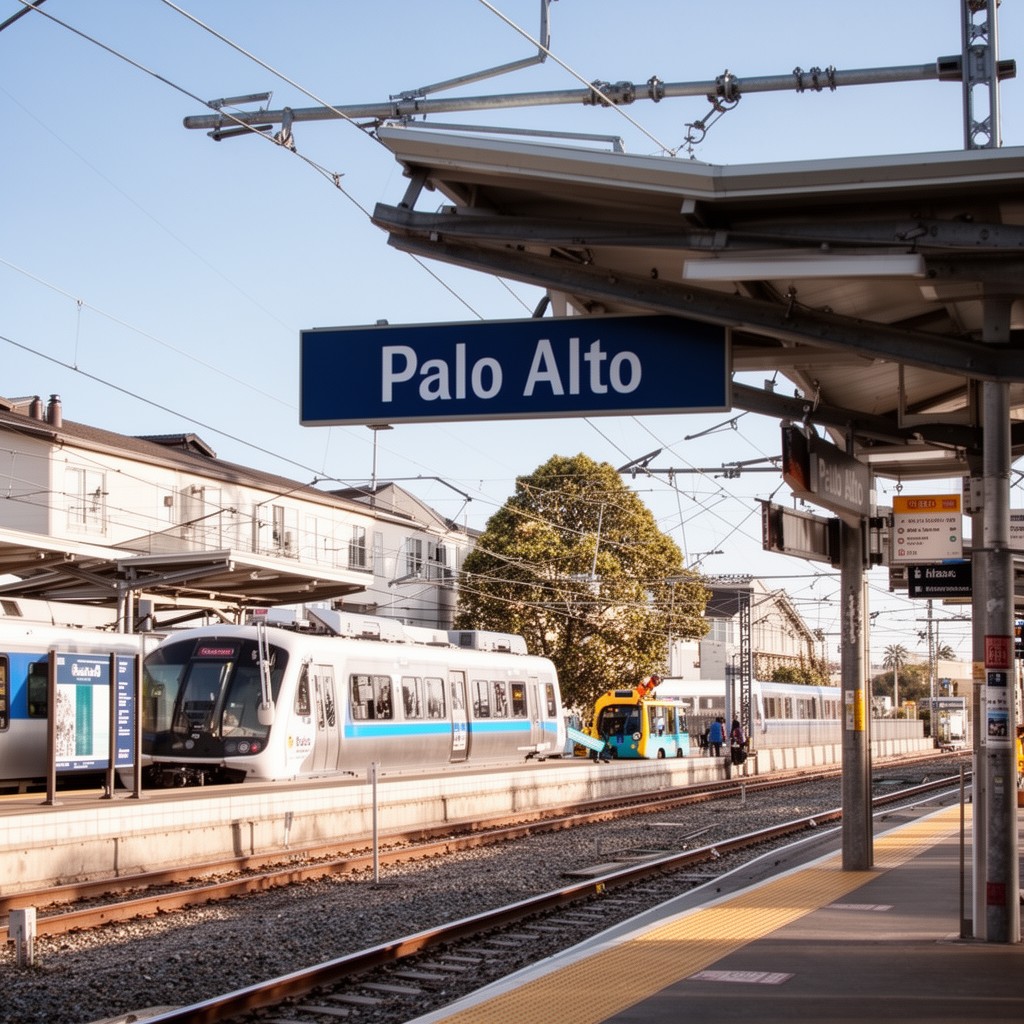 AI-generated illustration of Palo Alto station