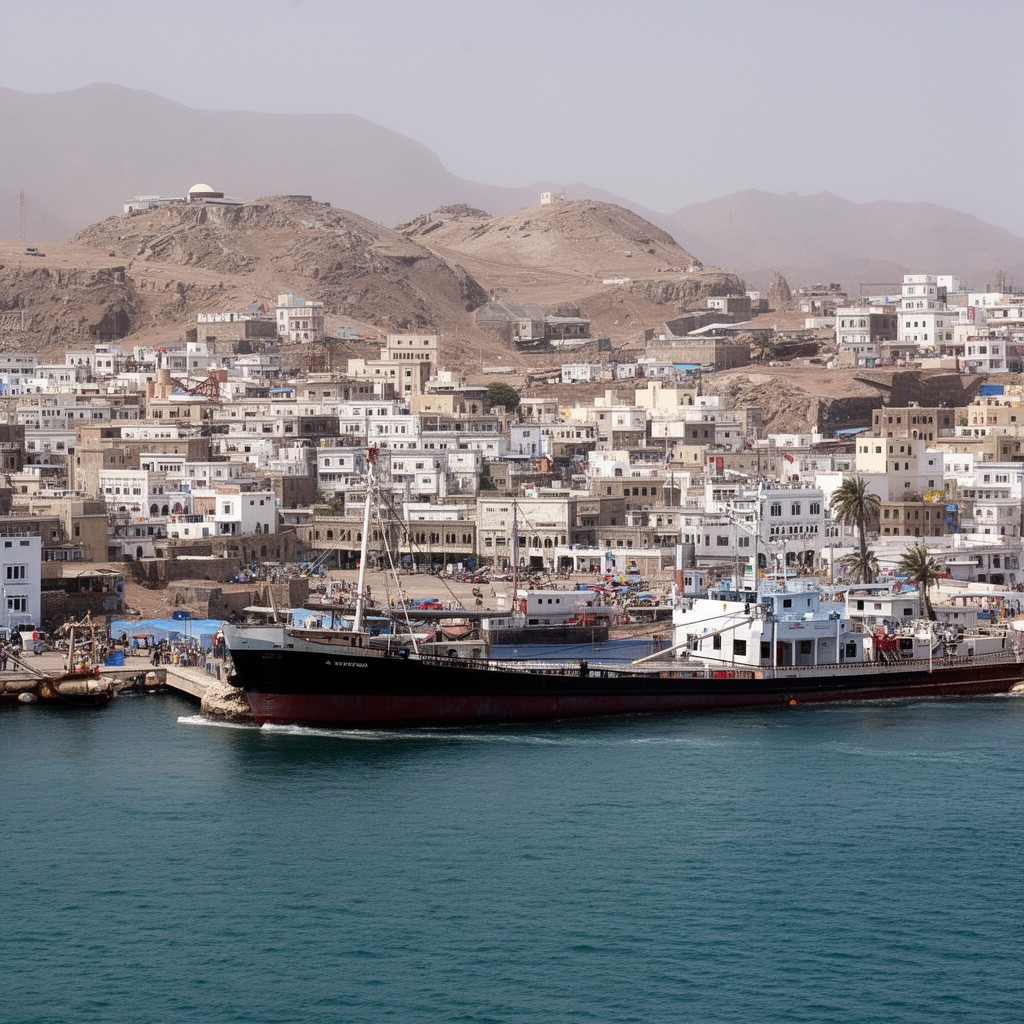 AI-generated illustration of Aden (until 1937, administratively linked)
