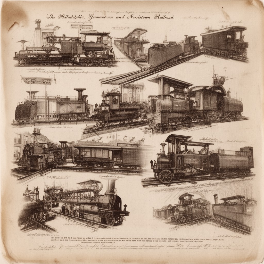 AI-generated illustration of Philadelphia, Germantown and Norristown Railroad