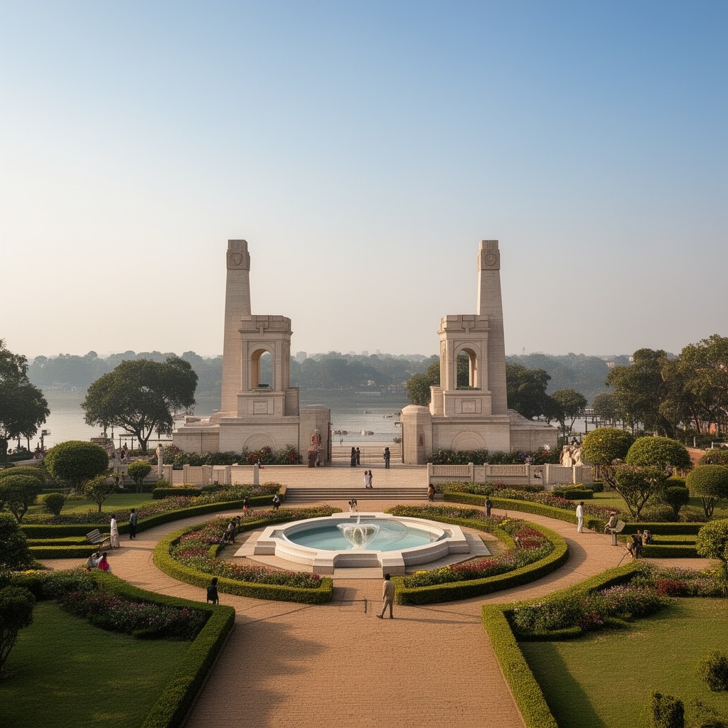 AI-generated illustration of Shantivan, New Delhi
