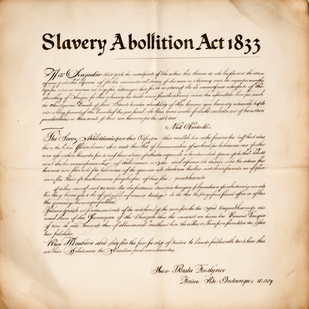 AI-generated illustration of Slavery Abolition Act 1833