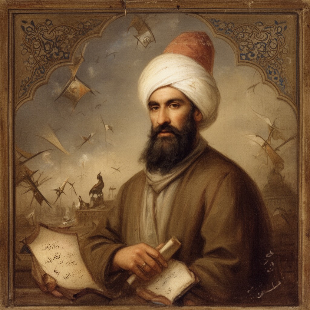 AI-generated illustration of Ferdowsi