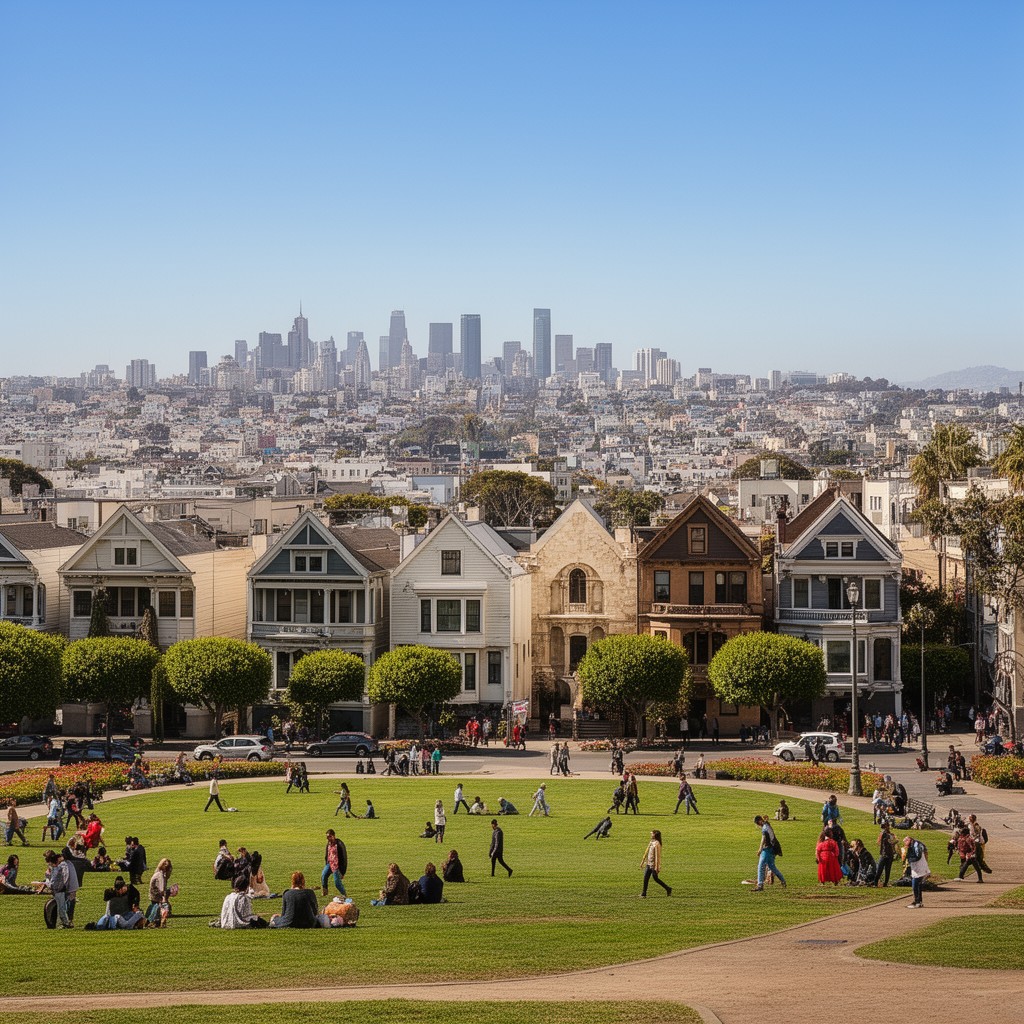 AI-generated illustration of Alamo Square