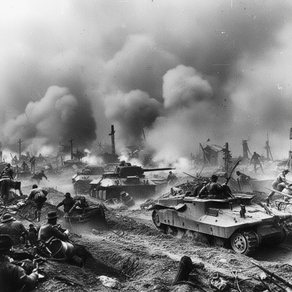 AI-generated illustration of German invasion of Yugoslavia