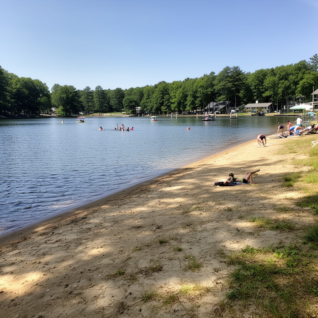AI-generated illustration of Long Lake Beach