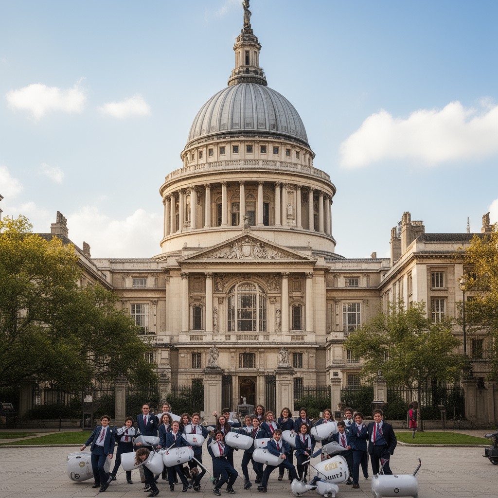 AI-generated illustration of St Paul's School, London
