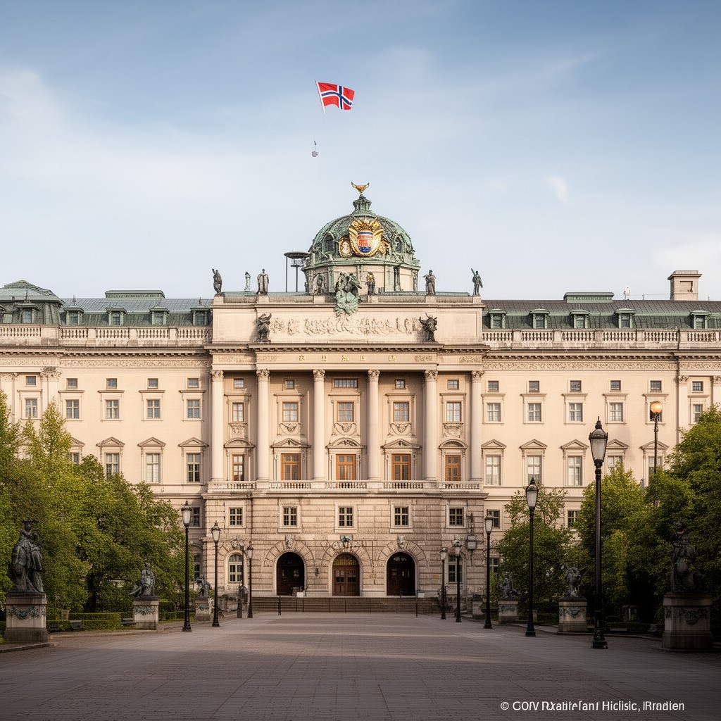 AI-generated illustration of Royal Palace, Oslo