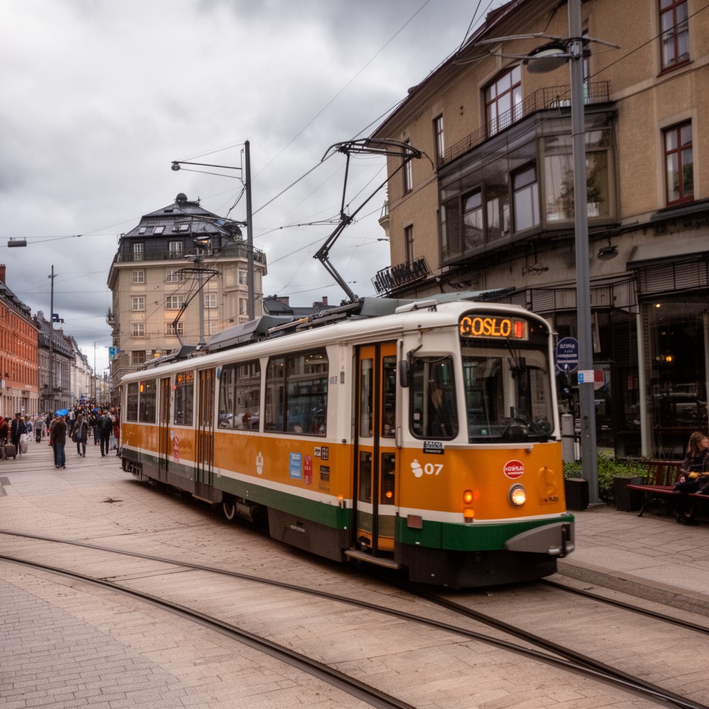 AI-generated illustration of Oslo Tramway