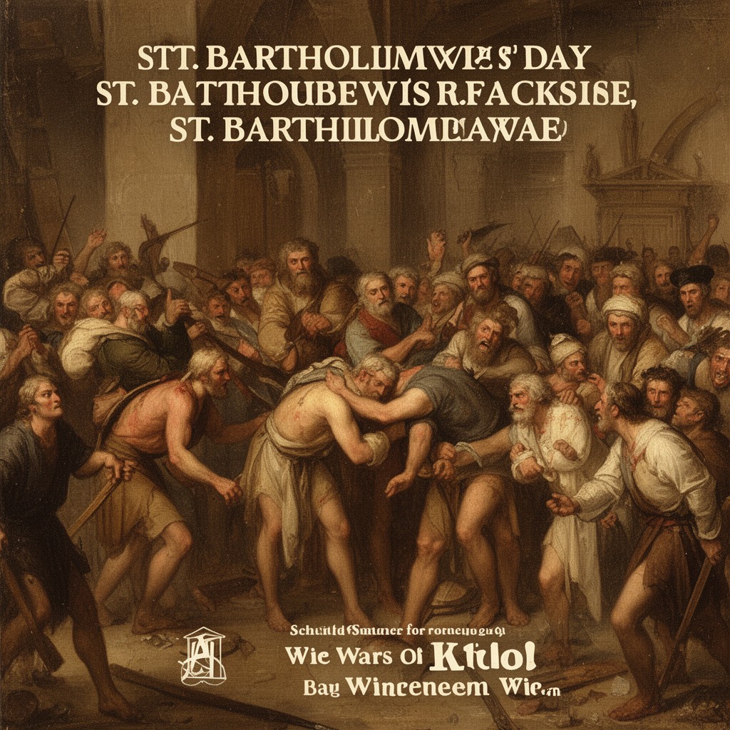 AI-generated illustration of St. Bartholomew's Day massacre