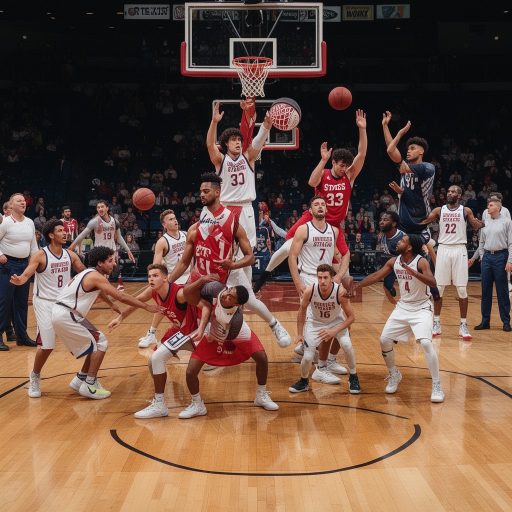 AI-generated illustration of United States men's national under-19 basketball team