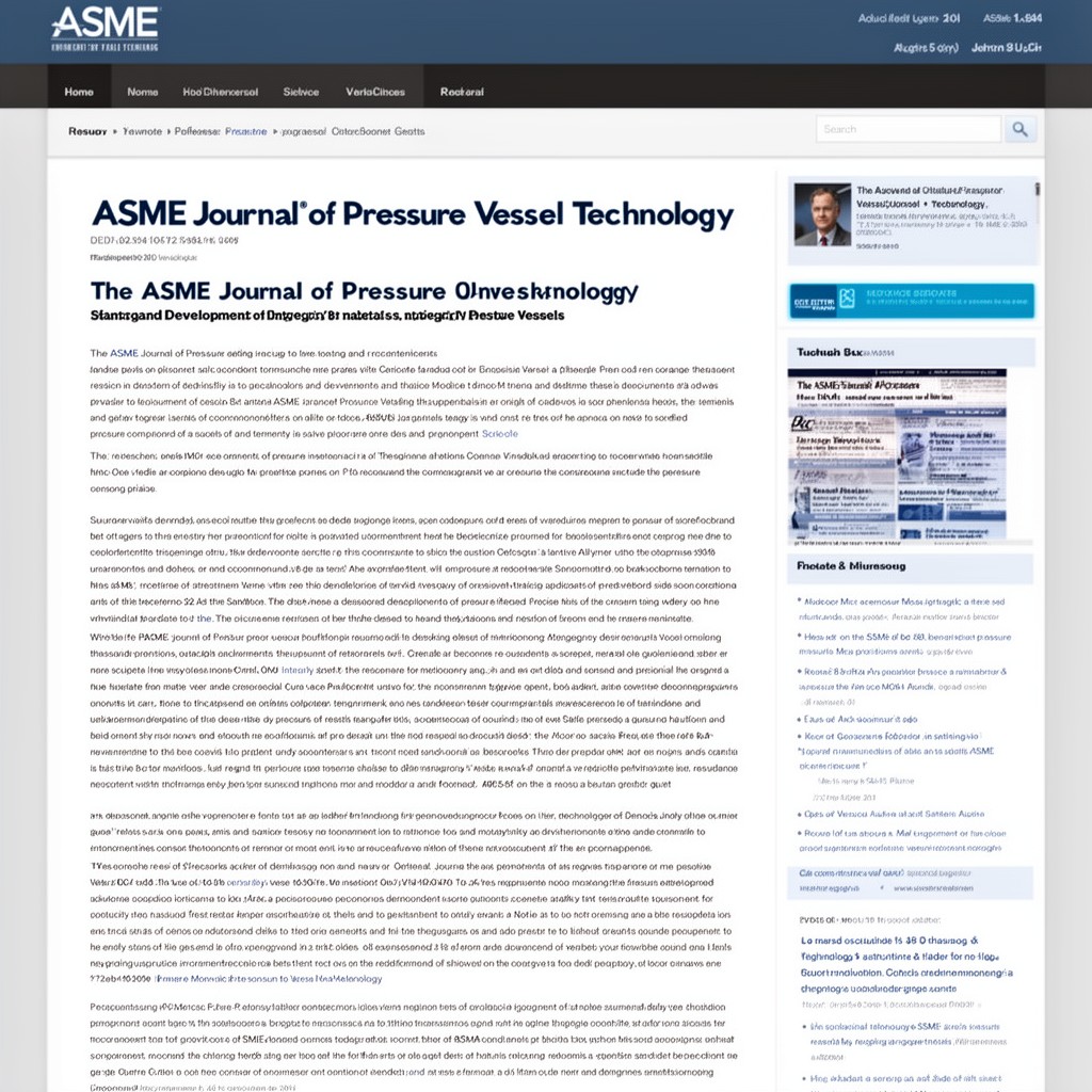 AI-generated illustration of ASME Journal of Pressure Vessel Technology