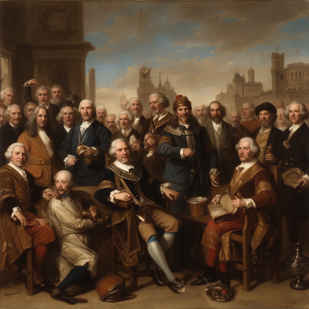 AI-generated illustration of Heren (Gentlemen) of Amsterdam city government