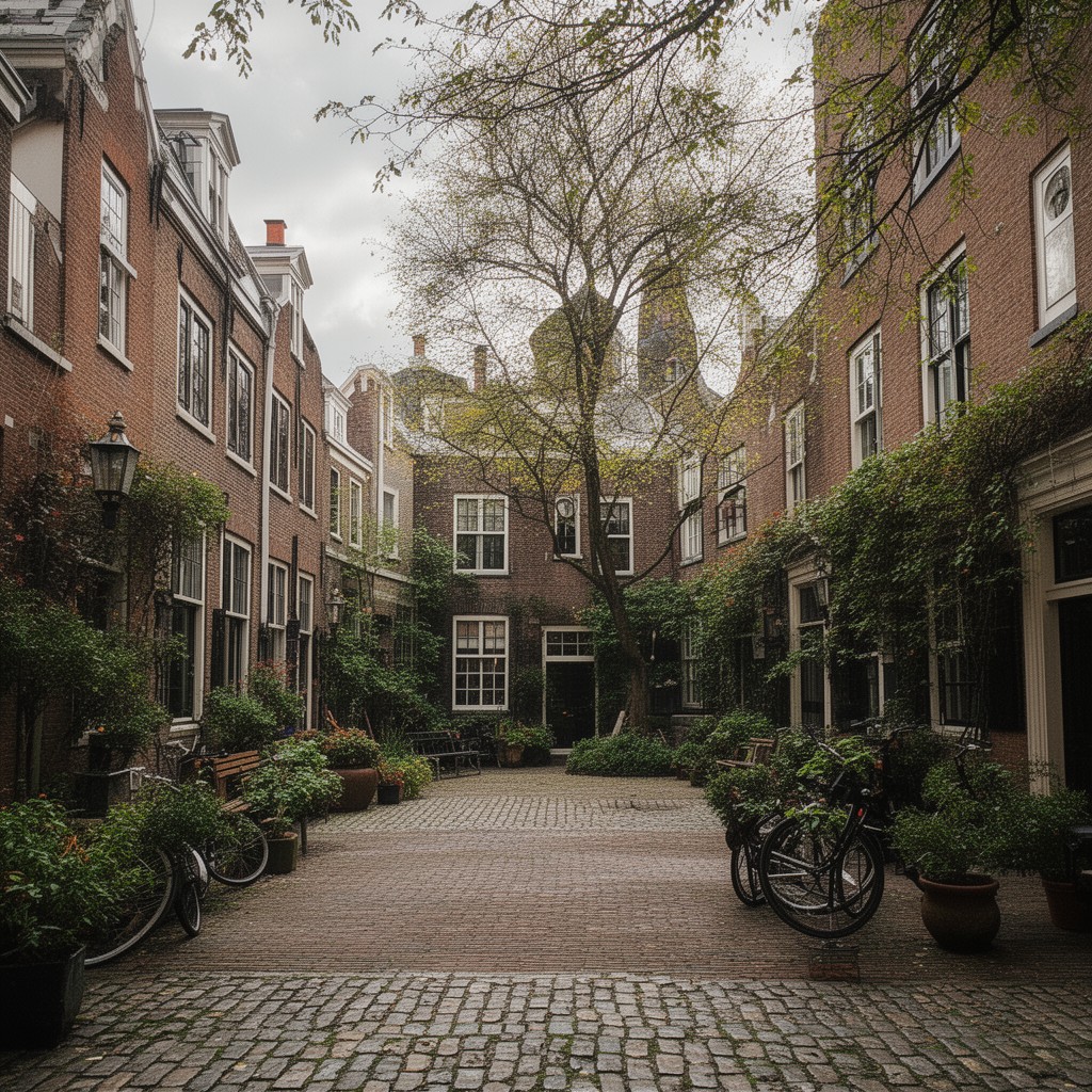 AI-generated illustration of Begijnhof (nearby, accessible from Singel)