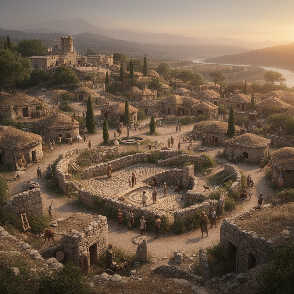 AI-generated illustration of Celtic settlement Arausio