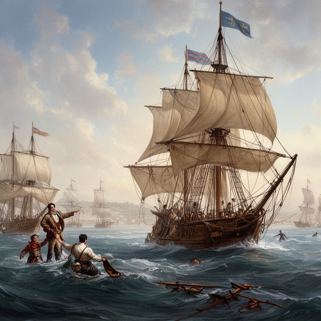 AI-generated illustration of English Armada (1589)