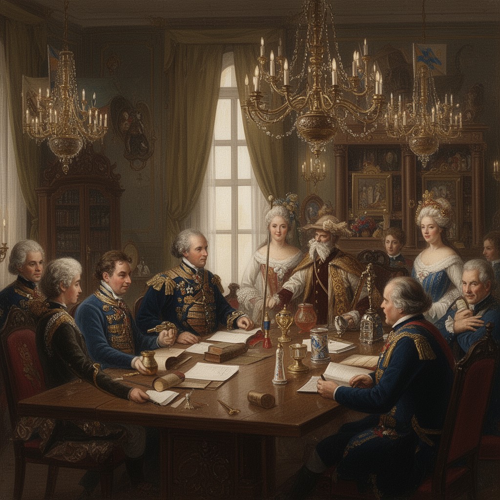 AI-generated illustration of Swedish Regency Council
