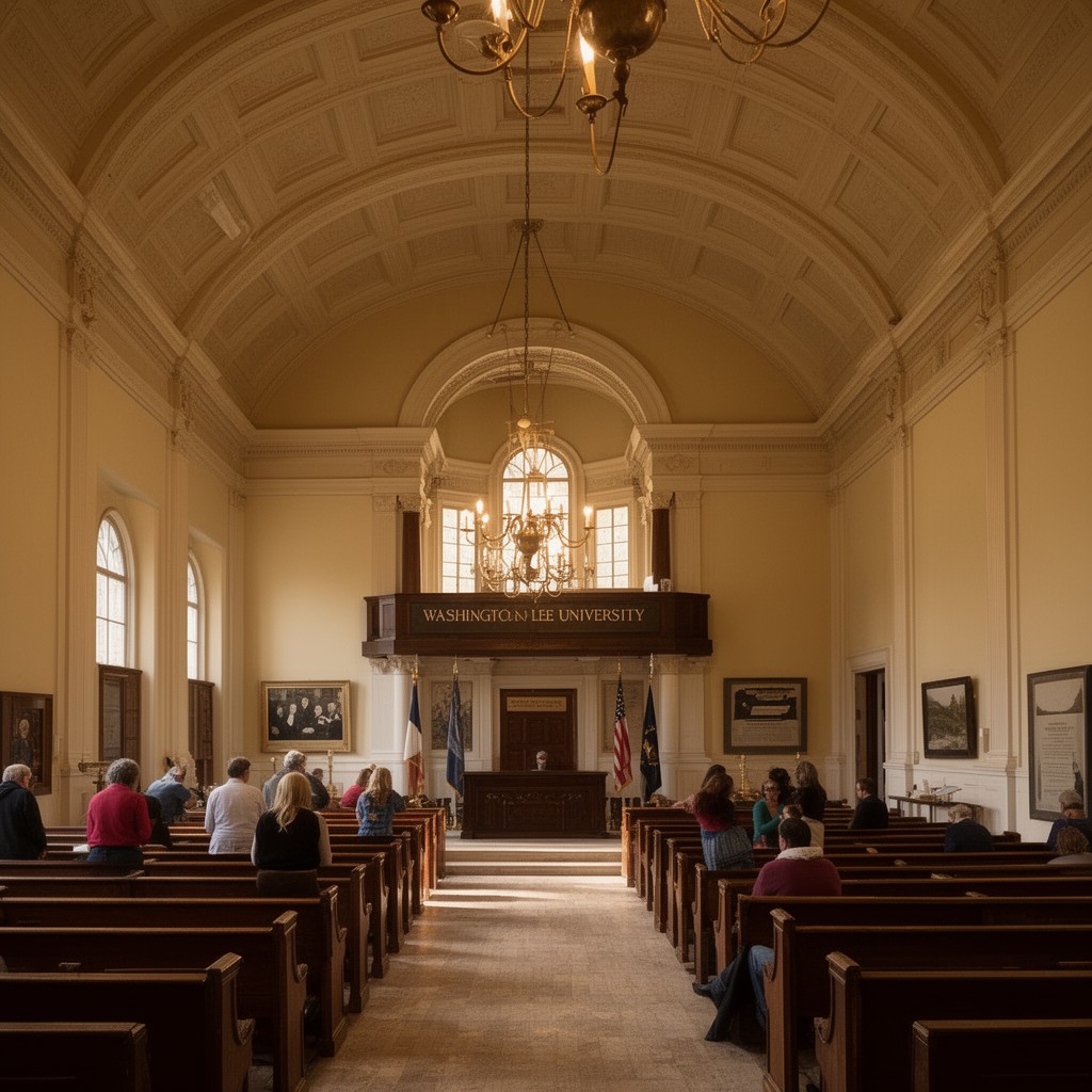 AI-generated illustration of Lee Chapel, Washington and Lee University, Lexington, Virginia