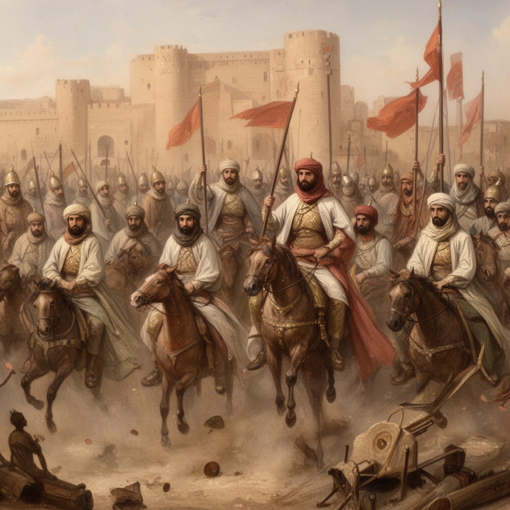AI-generated illustration of Mamluk rulers of Egypt