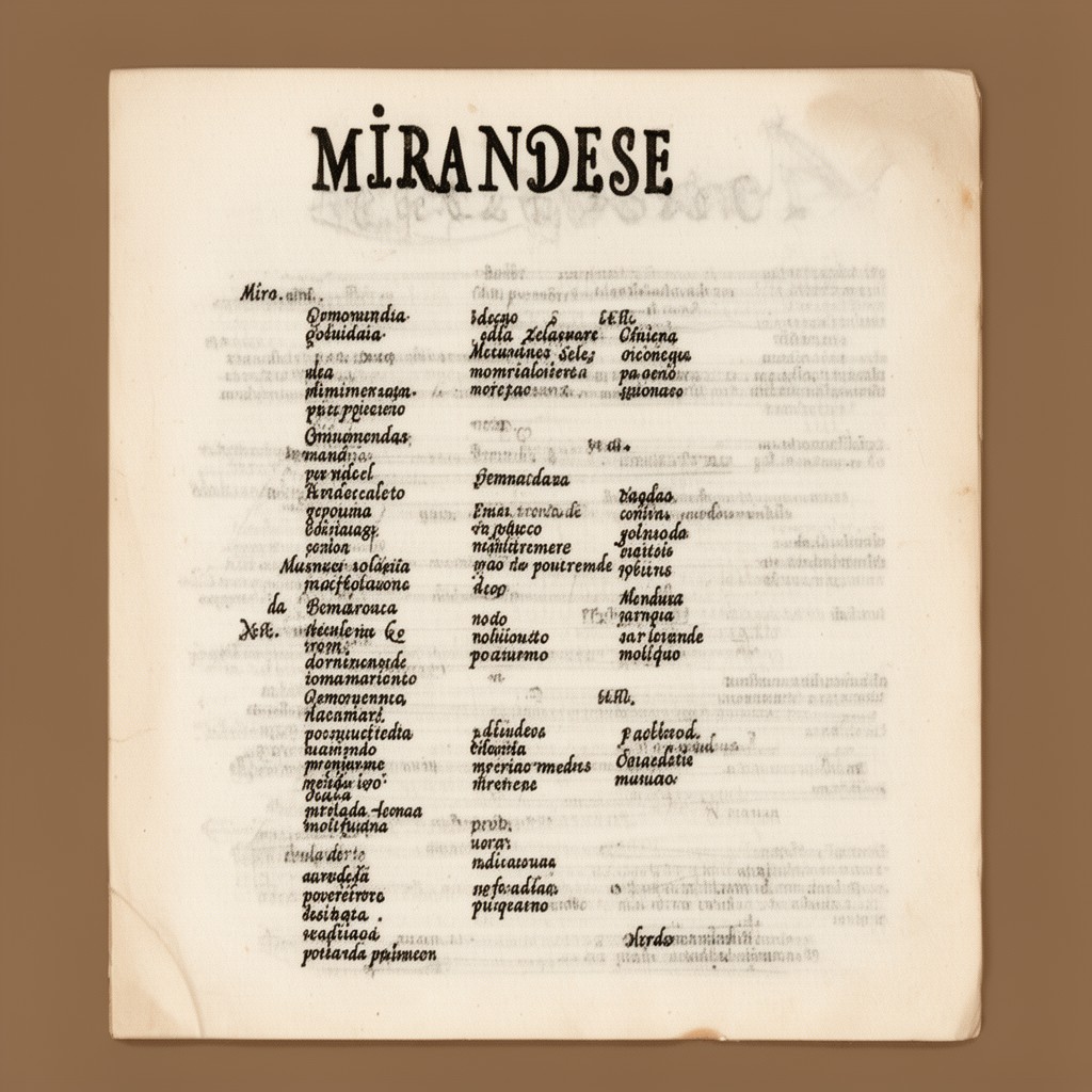 AI-generated illustration of Mirandese language