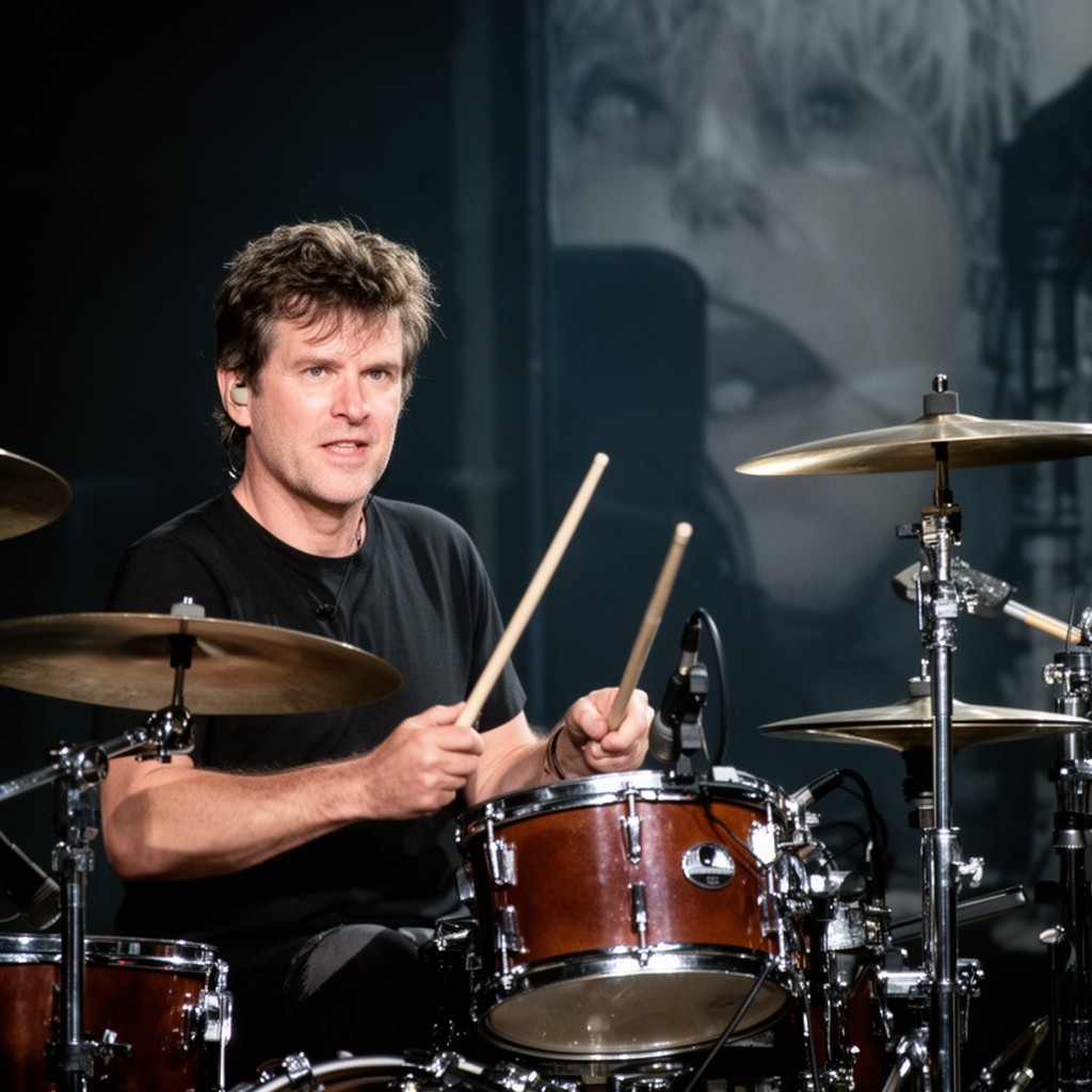 AI-generated illustration of Larry Mullen Jr.