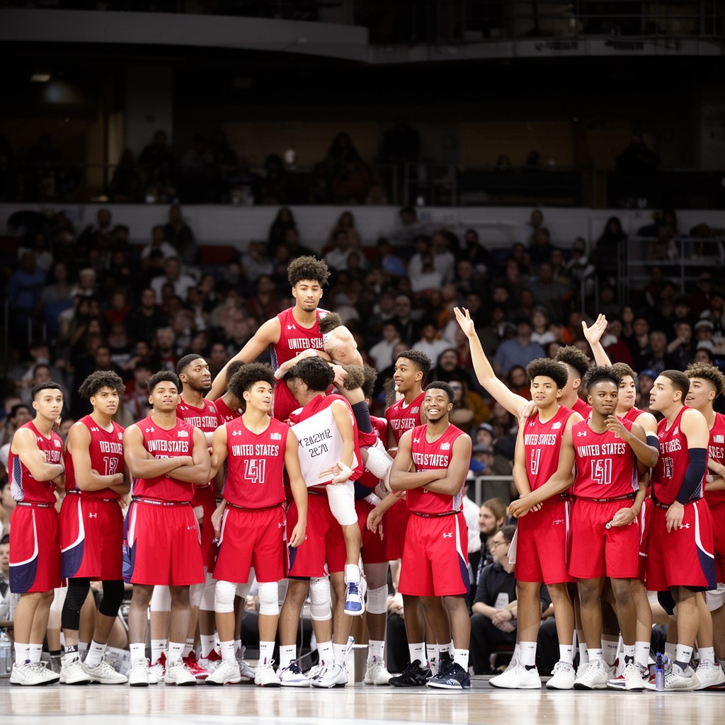AI-generated illustration of United States men's national under-17 basketball team