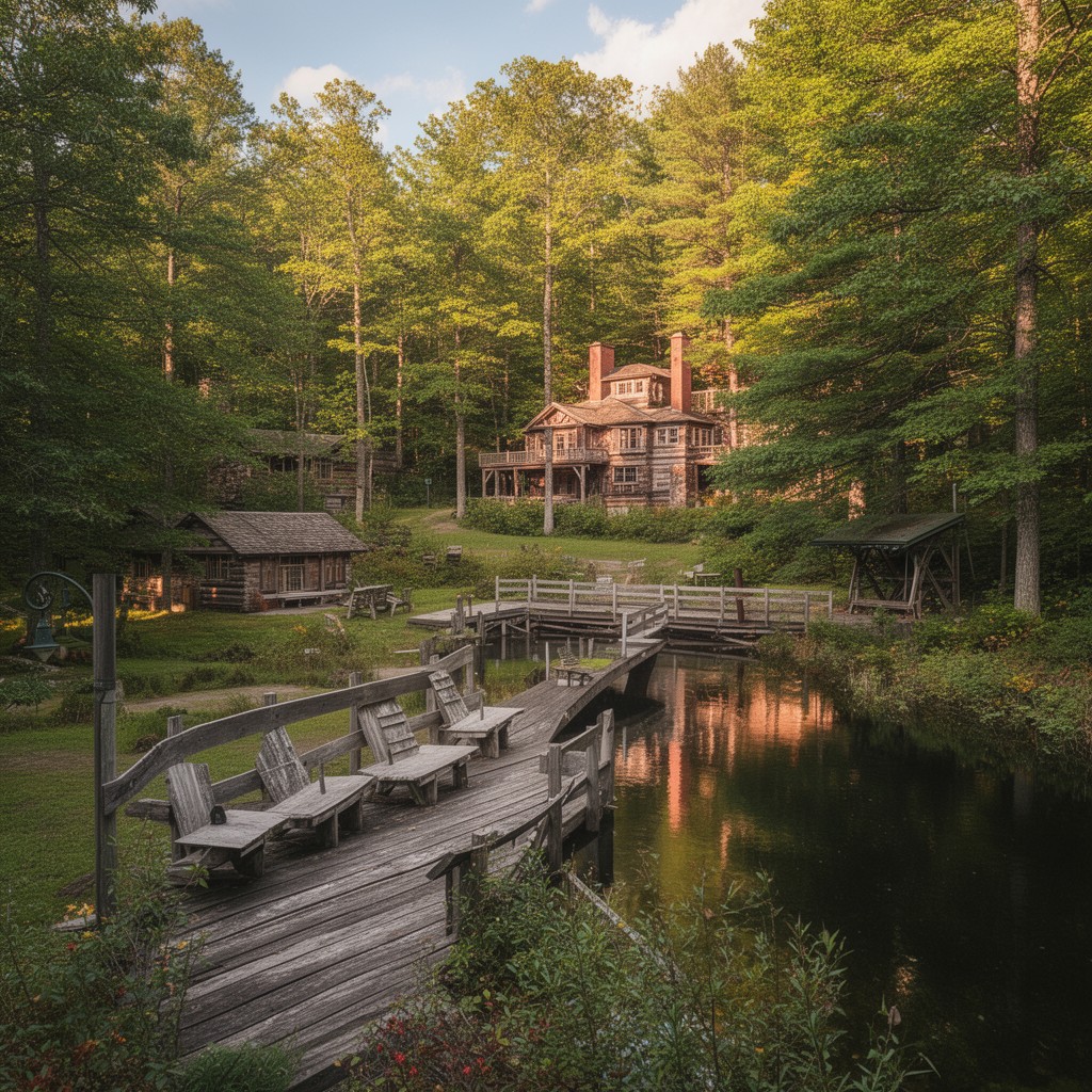 AI-generated illustration of Adirondack Great Camps
